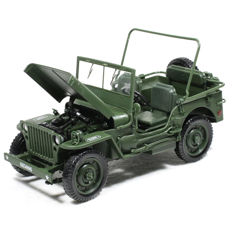 Литой 1:18 из сплава для джипа, военная тактика, модель автомобиля, открывающийся капот, панели, чтобы раскрыть двигатель для детей, Подарочные игрушки