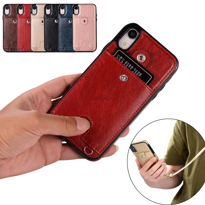 

Case For iphone 6 s 6s plus iphone XR XS Max 8plus 7plus Luxury PU Leather Card Slot Cover For iphone 7 8 plus X 10 Wallet Cases