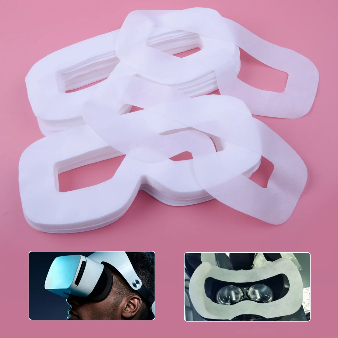 Kopen 100 stks Witte Wegwerp Hygi euml;ne Eye Gezichtsmasker Patch Covers niet geweven Stof Fit Voor HTC Vive PS VR oculus Glasse