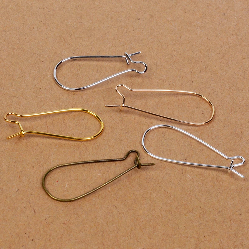 

High Quality 16*38mm/11*38mm 100pcs Gold Silver Rhodium Bronze Alloy Earring hooks Kidney Earring Wire for DIY jewelry findings