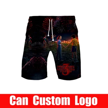 

Men's 3D Stranger things templar 3DBoard Shorts Trunks 2019 Summer New Quick Dry Beach Shorts Men Hip Hop Short Pants Beach Wear