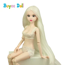 1 pcs 3D Real Eyes Evade Glue Doll Head 1/4 BJD With Hair Doll Accessories Without Make Up Toy DIY Cosplay Doll for Girls Toys plastic doll series 3 newest dress up doll with clothes accessories bottle without ball