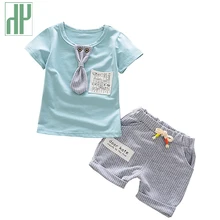 HH Baby boy clothing set gentleman suit Necktie stripe baby outfit Summer Style Short Sleeve Cotton two piece set baby clothes HH Baby boy clothing set gentleman suit Necktie stripe baby outfit Summer Style Short Sleeve Cotton two piece set baby clothes