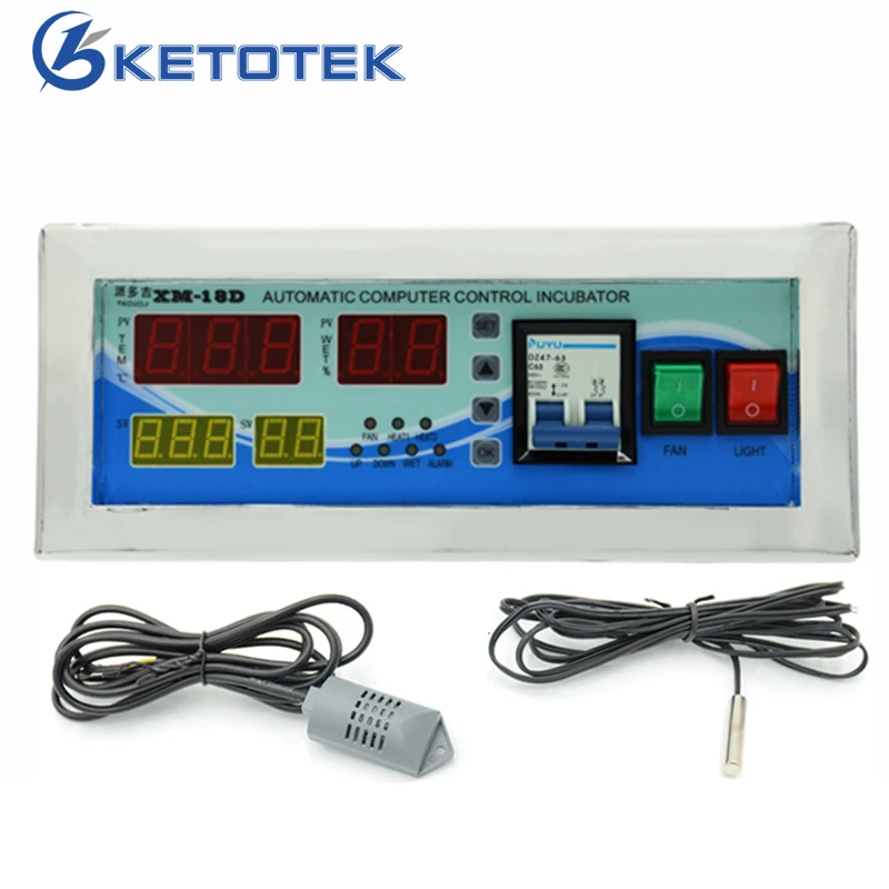

Intelligent Egg Incubator Controller Microcomputer Control Thermostat Temperature Humidity Controller With Probe
