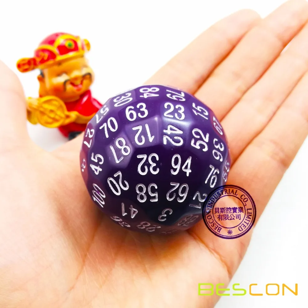 Bescon Polyhedral Dice 100 Sides Dice, D100 die, 100 Sided Cube, D100
