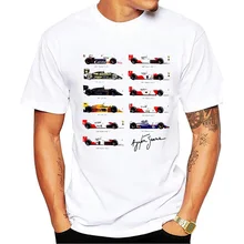 Летний все F1 Айртон Сенна sennacars футболка F1 стайлинга автомобилей футболка Для мужчин плюс Размеры Костюмы плюс Размеры 3XL
