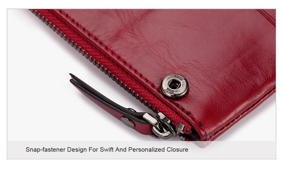 Jamarna Women Wallets Wallet Female Leather Natural Double Zipper Wallet Women Red Coin Purse Card Holder Oil Wax               1_11