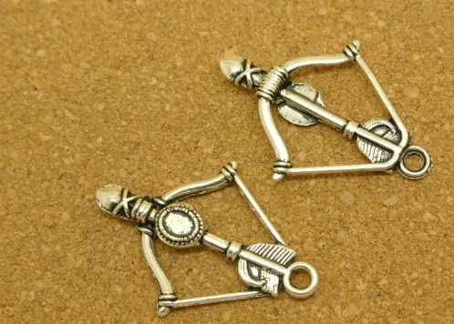 100pc bow and arrow Charm pendants 35*25mm antique silver bronze Handmade Jewelry Making earrings bracelet necklace keychain DIY | Украшения