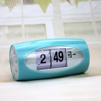 

Flip Down Digital Table Clock Simple Modern Design Box Automatic Desktop Flip Desk Clocks Bedroom Creative Oval Clock Home Decor