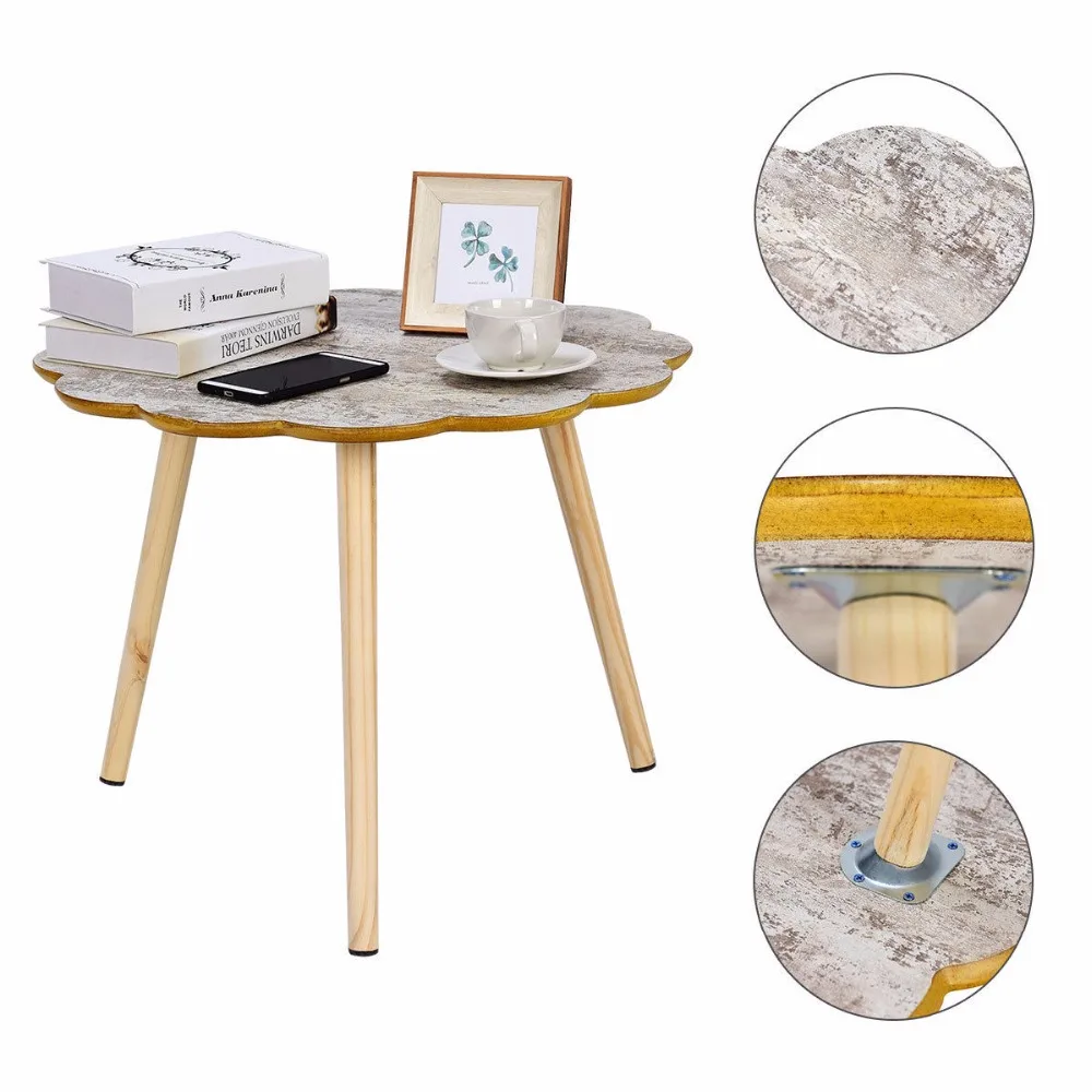 Giantex Flower Shaped Coffee Table Sofa Side End Accent Table Living Room Furniture Home Living Room Furniture HW59262