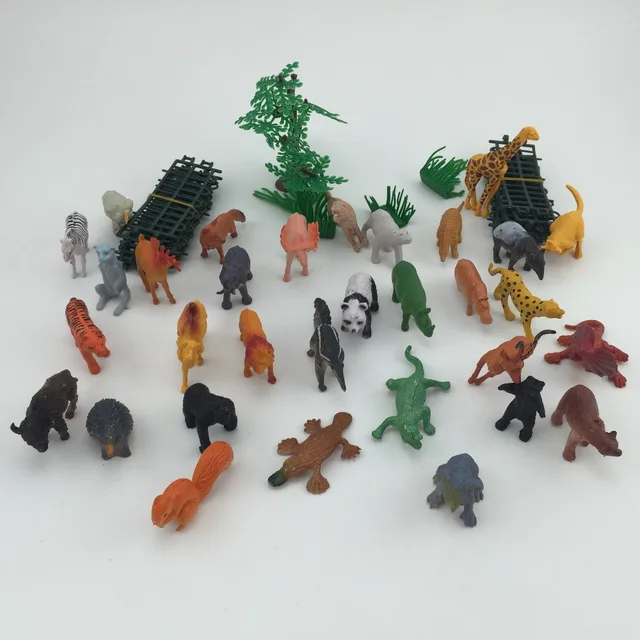 Buy 32 pcs/pack Simulation Animal Kingdom Plastic Toys