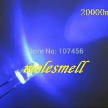 100 шт 5 мм Ультра яркий синий светодиодный 5 мм Прозрачная Круглая синий светодиодный 20000mcd 5 синий светодиод свет лампы