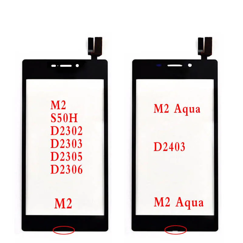 Сенсорный экран 4 8 &quotдля Sony Xperia M2 S50H D2302 D2303 D2305 D2306 и Aqua D2403 внешнее стекло с