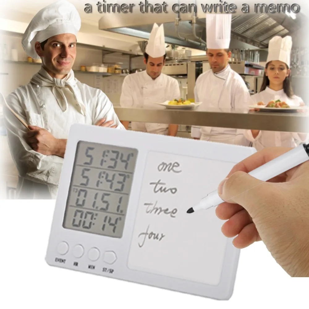 

Digital Kitchen Timer Cooking Timer Loud Handwritten Version Magnet Stand White