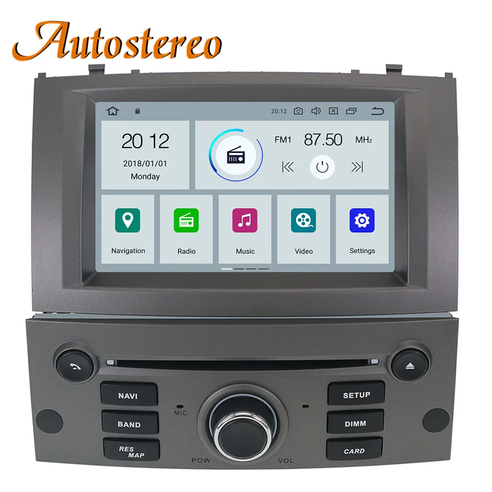 Top Android 9.0 Car DVD Player GPS Navigation For Peugeot 407 2004-2010 Head unit multimedia player radio tape recorder auto stereo 3