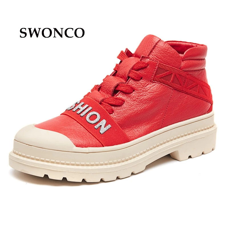 SWONCO/женские ботинки; коллекция года; сезон осень; натуральная кожа; Вязаная Шерсть; зимние ботинки; женская обувь; кожаные ботинки; женские ботинки до середины икры