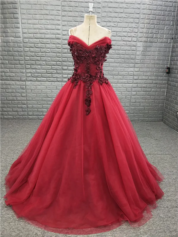 Великолепные красные платья для выпускного 2019 Леди Vestido de fiesta с цветами ручной работы Длинные Вечеринка платье корсет сзади