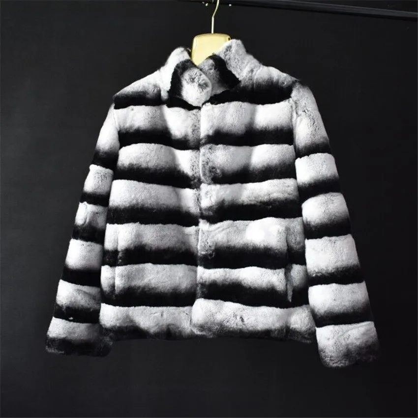 2019Women's Real Natural Fur Rex Rabbit Fur Coat Fashion Warmth