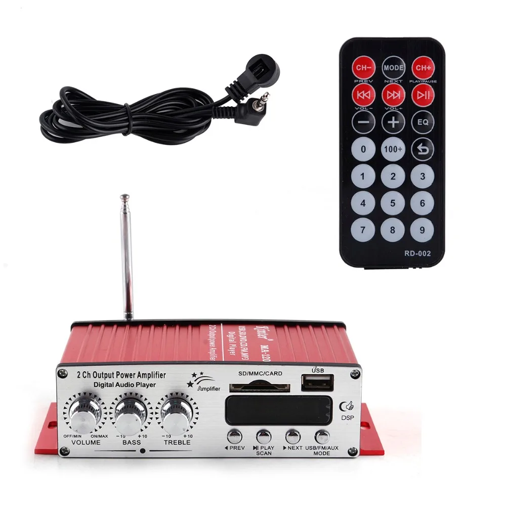 

MA 120 12V Motorcycle HiFi Audio Amplifier Support FM SD USB Input Car Stereo Circuit Design Supports FM SD Card Music Playing