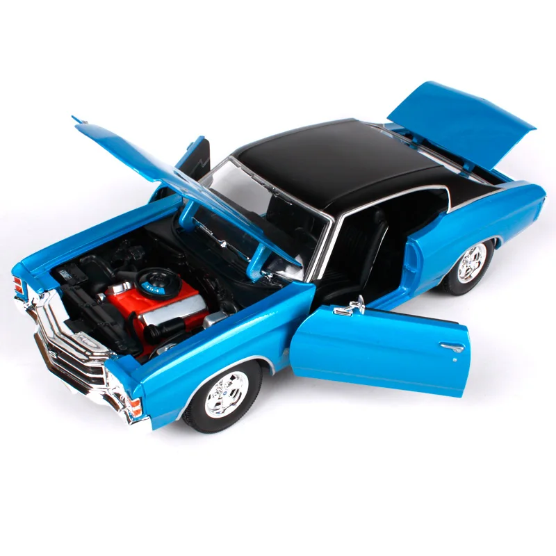 Maisto 1:18 1971 chevrolet chevelle ss454 синий автомобиль литья под давлением 275*105*77 мм роскошные модели классических машин старый автомобиль игрушка для мужчин 31890