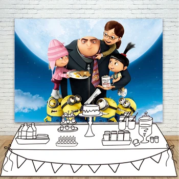 

Despicable Me Yellow Minions Party Photography Backdrops Bright Moon Baby Photo Studio Background Fotografia Telon De Fondo