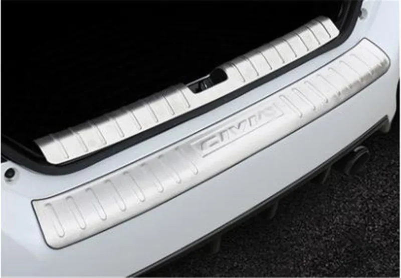 

stainless steel Car Rear Bumper Protector Sill Trunk Tread Plate Trim rear For Honda 10th Generation Civic 2016 Car styling