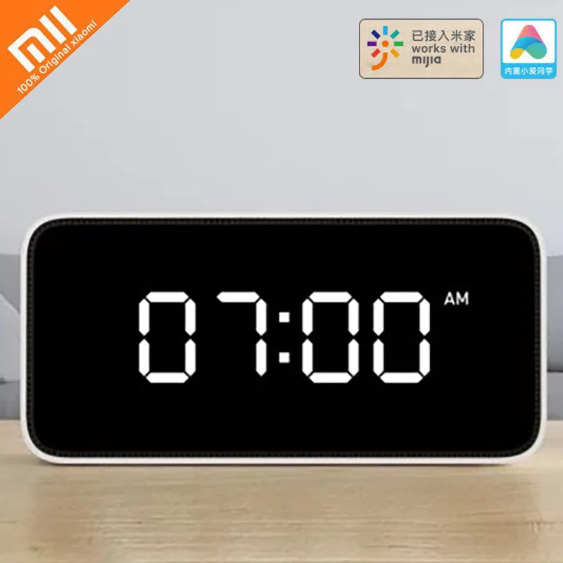 

Original Xiaomi Xiaoai Smart Alarm Clock Voice Control Intelligent Device Voice Reminder Automatic light Sensor For Mi home App