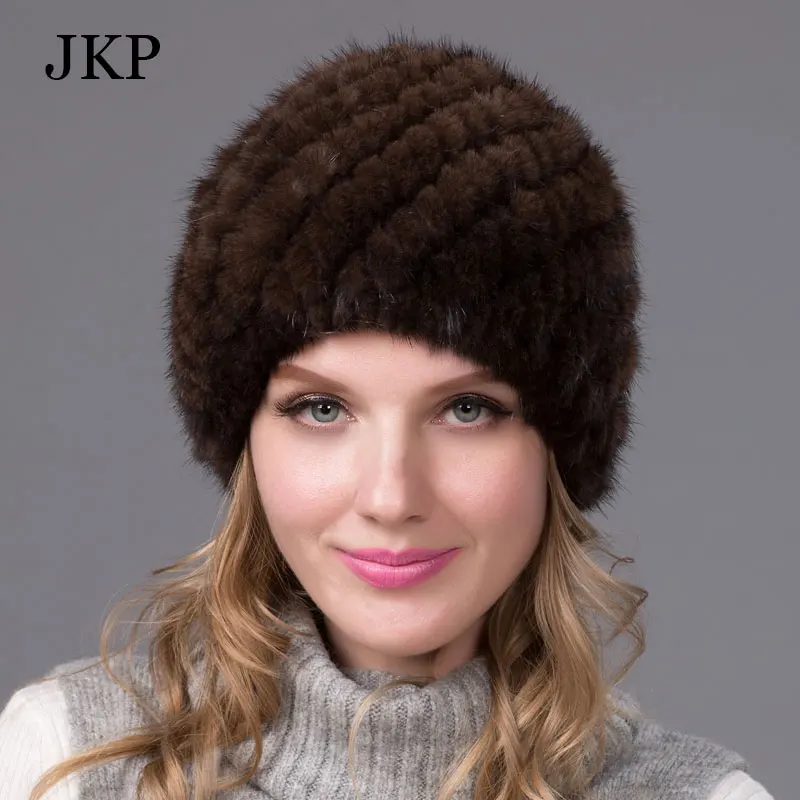 

Winter mink fur hat for women genuine natural fur Pineapple cap Russian beanies hat 2015 fashion good quality thick fur hats