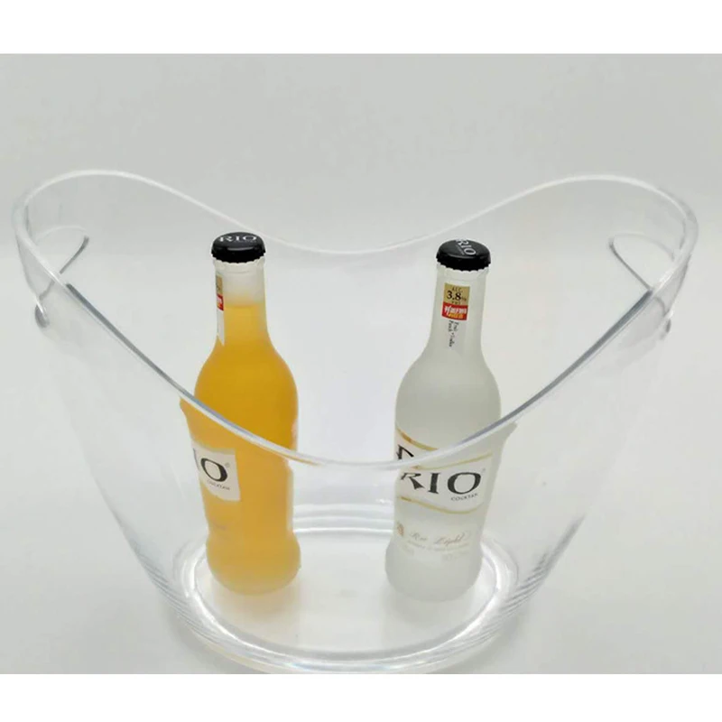 

Promotion 4L/8L Transparent Ice Bucket Champagne Beer Wine Cooler Drink Wine Bottle Holder With Handles For Bar/Home/Outdoor Use