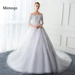 Menoqo Vestido De свадебное платье Casamento сексуальное свадебное турецкое платье бальное платье с коротким рукавом и аппликацией Свадебные платья