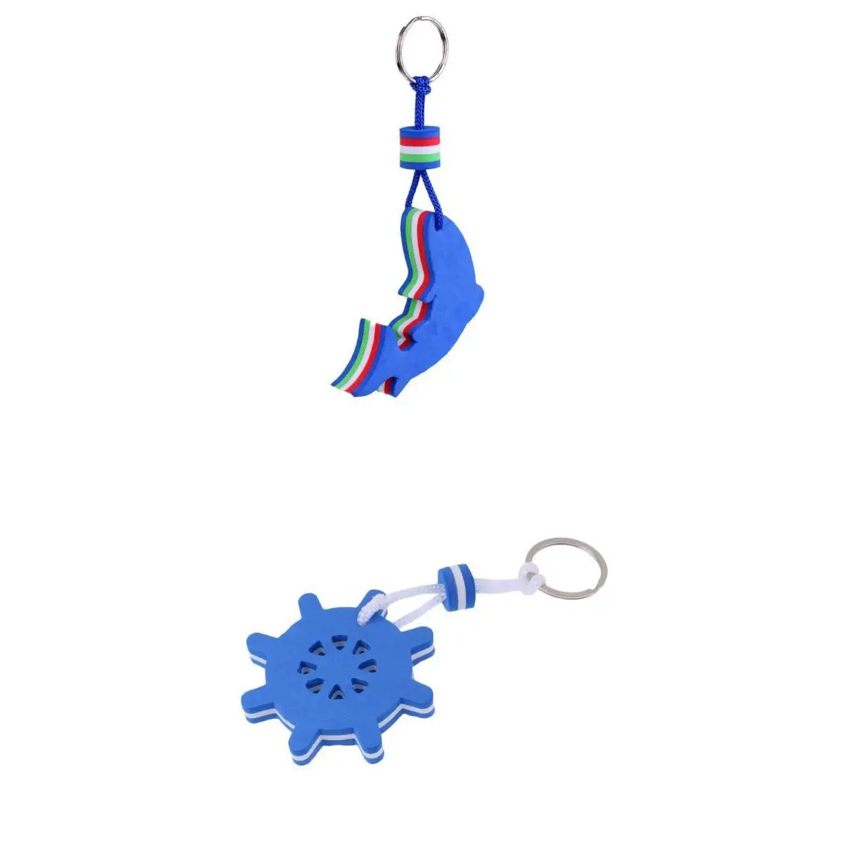 MagiDeal Boat Fishing Water Sport Floating Keychain Key Ring Sailing Dolphin Rudder Sports Fan Key Chains 