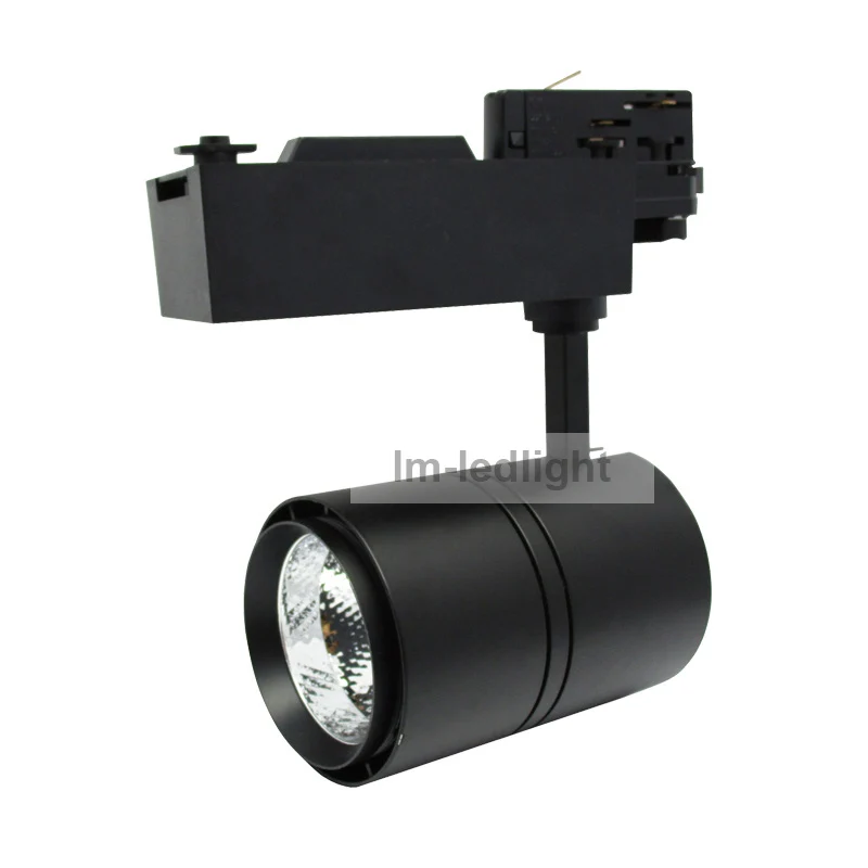 

4 wire 3 phase COB LED Track Lighting 30W AC85-265V Bridgelux LED Spotlights LED Rail Lamps