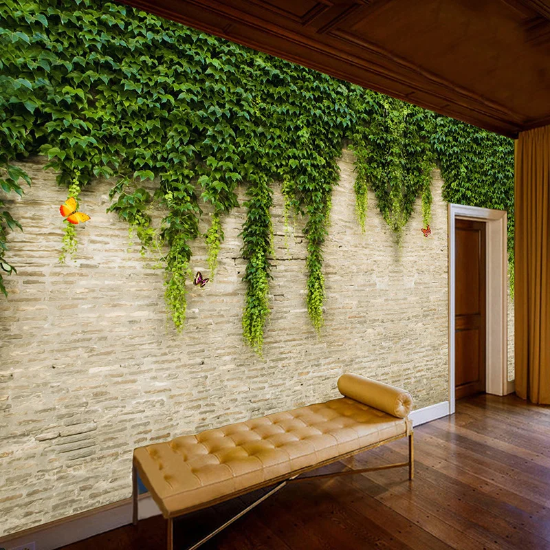 Custom Photo Wallpaper 3D Stereo Virginia Creeper Brick Wall Painting Modern Simple Living Room TV Sofa Bedroom Home Decor Mural