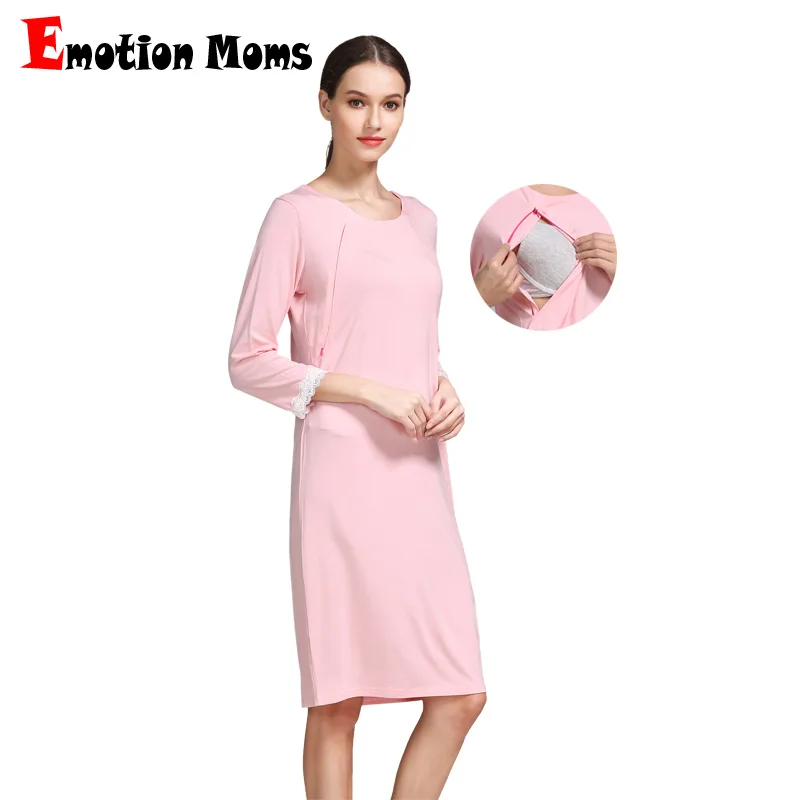 Emotion Moms пижамы для беременных пижамы кормящих беременных кормящих грудью кружева Ночная рубашка элегантный Материнство Ночное платье