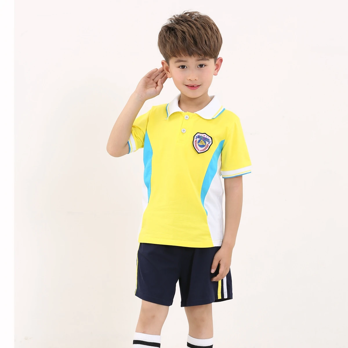 Для девочек и мальчиков школьная форма s летние шорты рукавом японская школьная Униформа Школьная униформа
