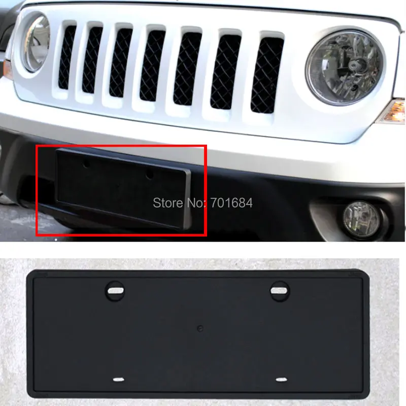 Front License Plate Holder Bracket Black Mount For Jeep Patriot 2011