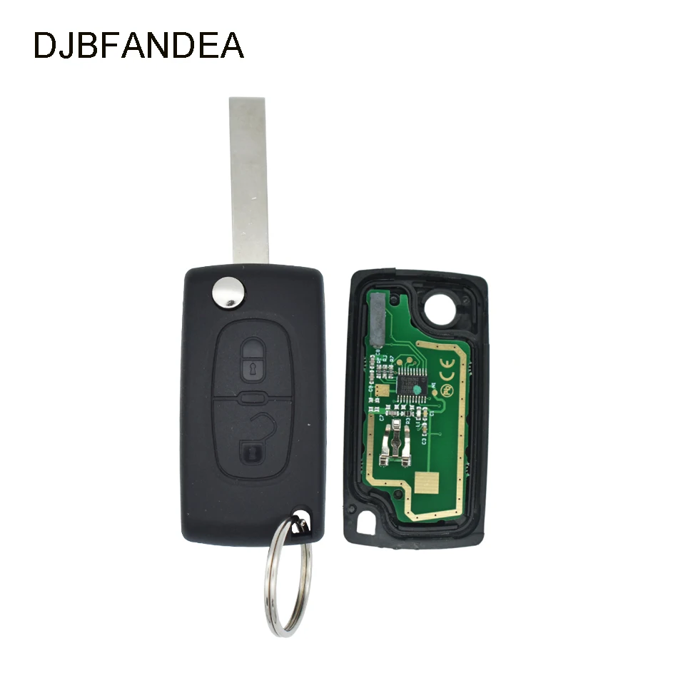 DJBFANDEA CE0536 2 кнопки дистанционный Складной автомобильный ключ для Peugeot 207 307 3008 308 408