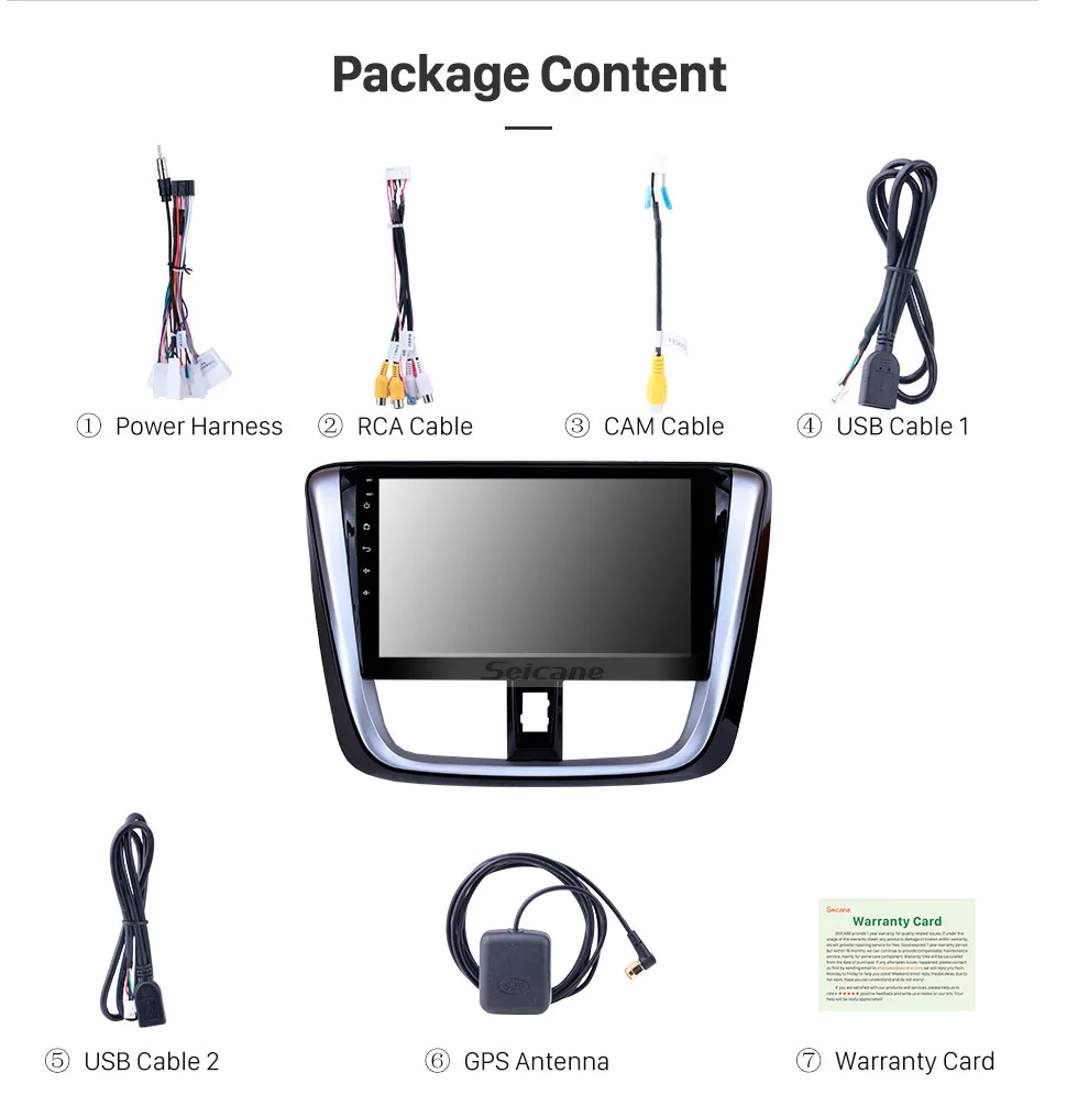 Clearance Seicane Android 8.1 10.1 inch For 2014 2015 2016 2017 TOYOTA VIOS Yaris Head Unit GPS Car Radio Support DVR Backup camera SWC 19