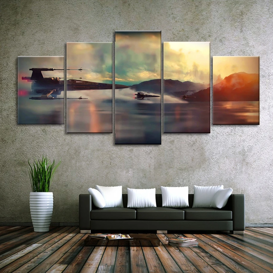 

Modern Art in Star Wars Movie Poster 5 adjustable table wall art canvas painting frames for modular living room mural battlefiel