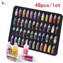 Y-XLWN Full Beauty 48pcs/lot Nail Glitter Sequin Mixed Mirror/Meramid/Sugar Round DIY Flake Nail Art Decorations Y-XLWN Full Beauty 48pcs/lot Nail Glitter Sequin Mixed Mirror/Meramid/Sugar Round DIY Flake Nail Art Decorations