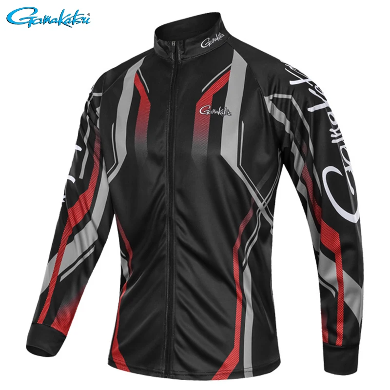 Black Red Gamakatsu одежда для рыбалки мужская куртка быстросохнущее пальто рубашка для рыбалки для пеших прогулок Велоспорт одежда для рыбалки Pesca Спорт на открытом воздухе - Цвет: Black Red