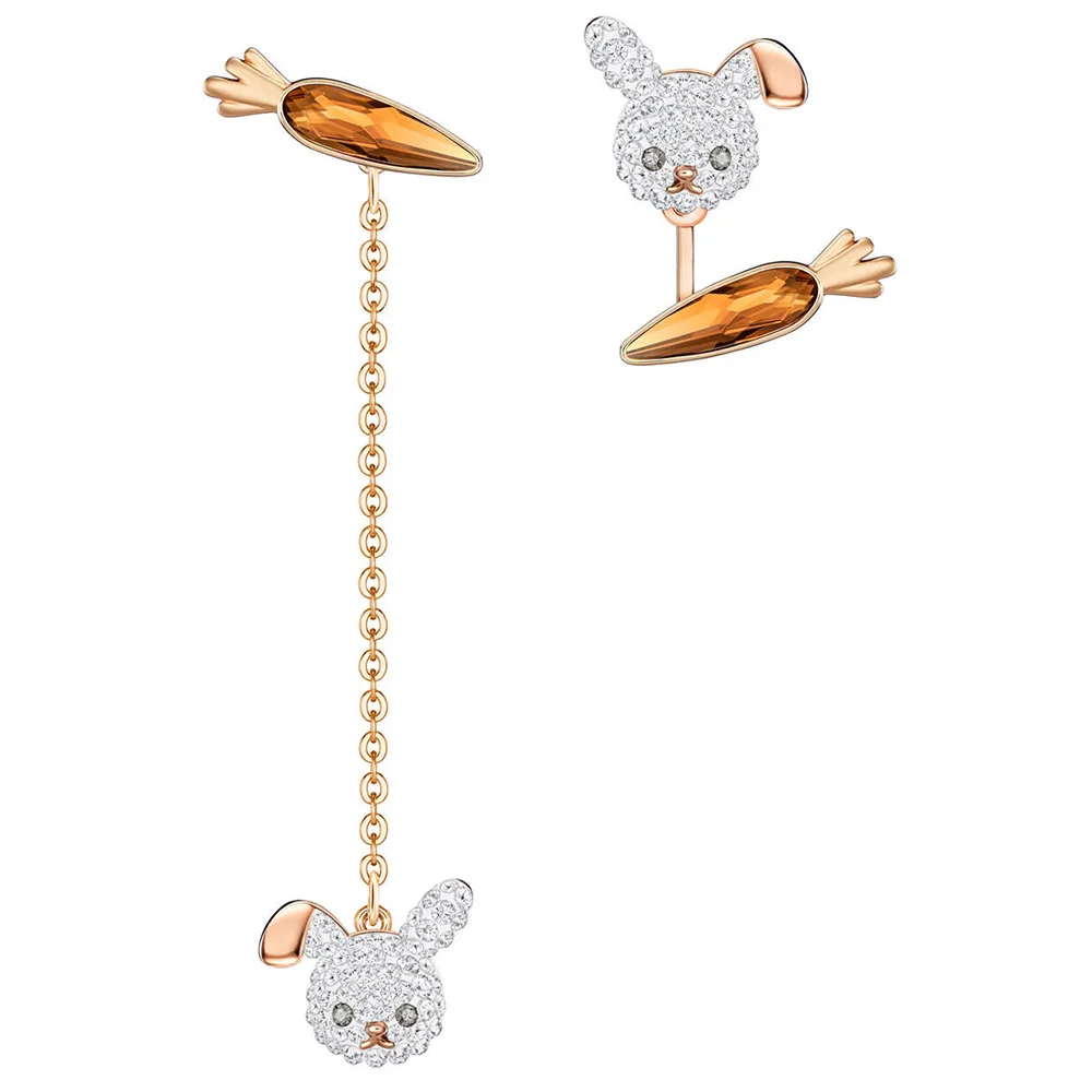

SWA RO New LITTLE asymmetric design earrings Cute and varied rabbit shape ladies earrings Fashion Jewelry Girlfriend 5374445