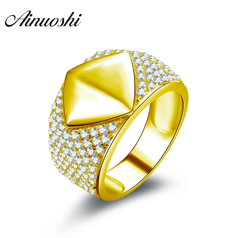 

AINUOSHI Generous Smooth Gold Ring 10K Solid Yellow Gold Band Engagement Wedding Male Ring Jewelry 9.3g Wedding Band Men Ring