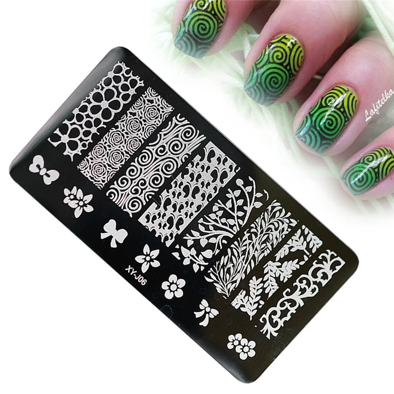 

1 x New Design Nail Art Stamping Templates Image Plates Stainless Steel 6x12cm DIY Stencils Manicure Nail Tools BEXYJ06