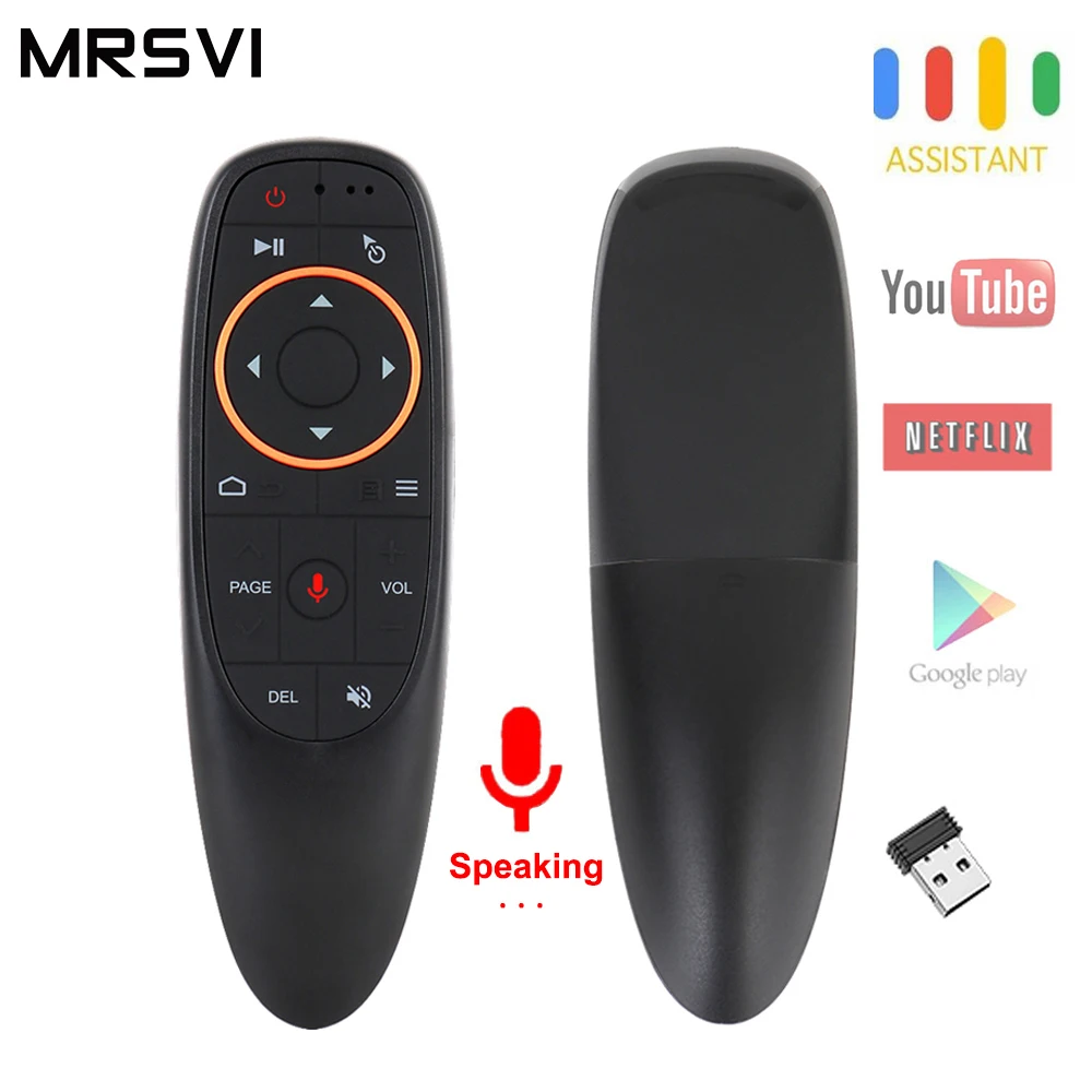 G10S Voice Air Mouse with Microphone 2.4GHz Wireless USB 6 Axis Gyroscope IR Remote Control For Android TV Box Laptop PC | Электроника