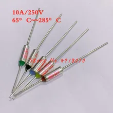 100 Micro fusível térmico RY pçs/lote 10A250V 72 85 92 95 110 113 concha de metal de 120 Graus Mini temp fusível corte térmico