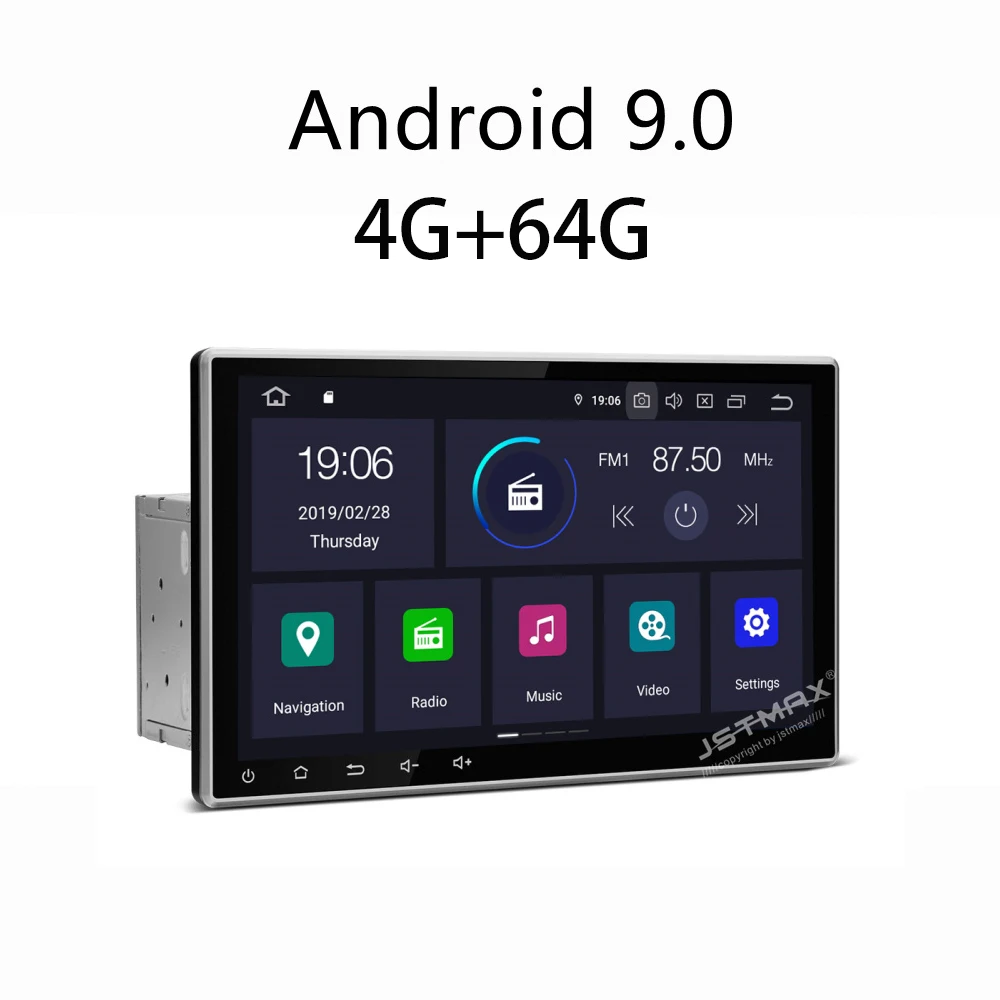 

JSTMAX 2 Din 10.2'' Android 9.0 ISP 4G+64G Universal Car Radio DVD Player GPS Navigation DAB+ Bluetooth FM For Toyota Nissan