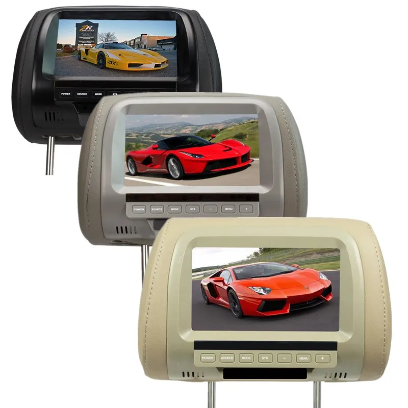

SH7038 7 inch TFT LCD digital screen car headrest monitor 2- way input Gray Black Beige colors