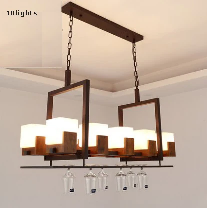 L100cm with shelf led e27 Ретро Американские Железные Стеклянные Деревянные полки для вина Светодиодные Лампы.Светодиодные Светильники Люстры Подвесные.Светильники Подвесные Светильники.Светильник Подвесной Светильник.Для Столовой,Фойе - Цвет корпуса: L100cm with shelf