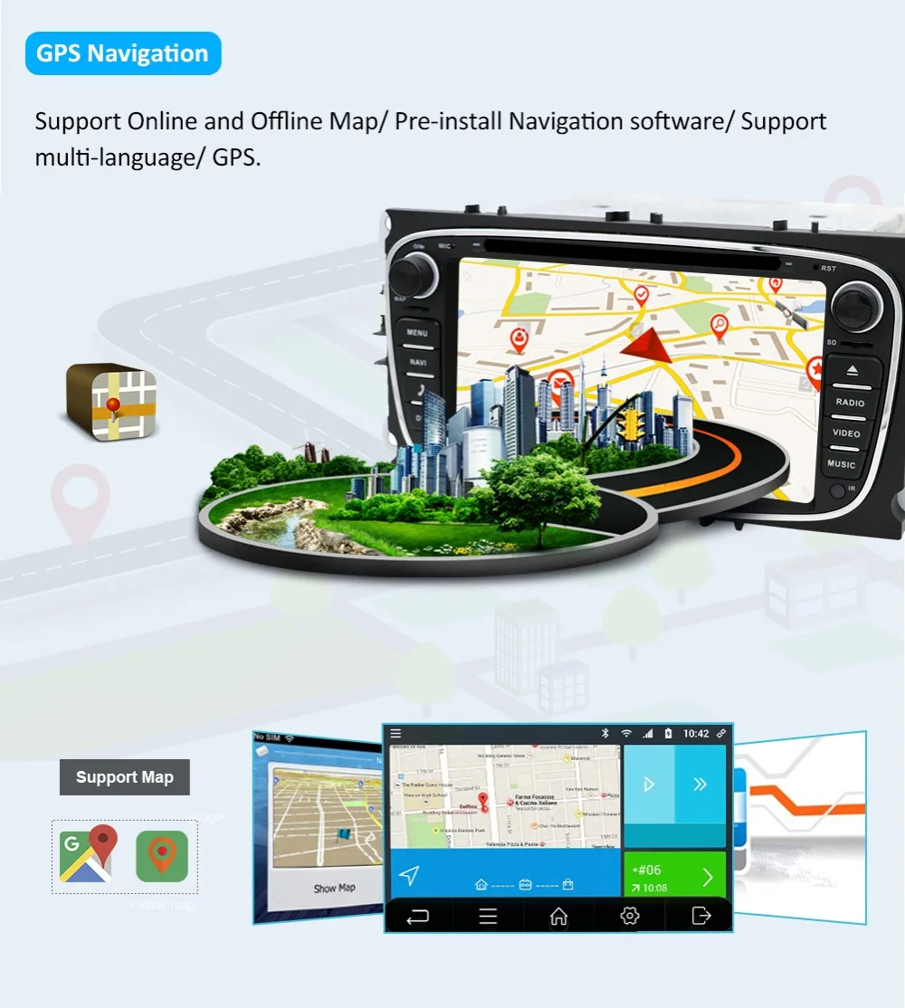 7 ''автомобильный Радио Android 9,0 Octa Core dvd-плеер для автомобиля gps Карты DAB+ OBD для Ford Focus II 2008 2009 2010 2011 Mondeo C-Max S-Max